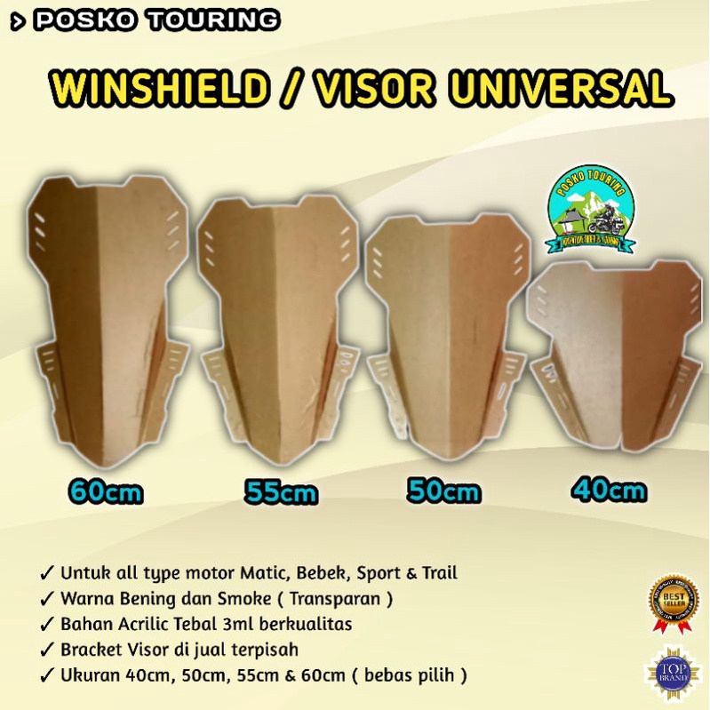 Winshield / Visor Custom Semua Motor Touring