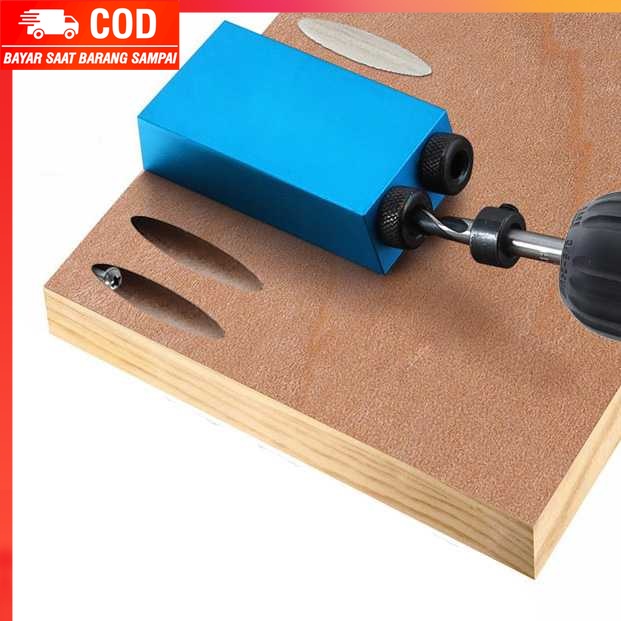 (100% BARANG ORI) RDEER Kit Adapter Mata Bor Hole Jig Pembuat Lubang Baut Papan Kayu