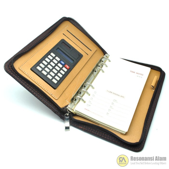 

RA - Buku Catatan Binder Note Cover Kulit with Kalkulator