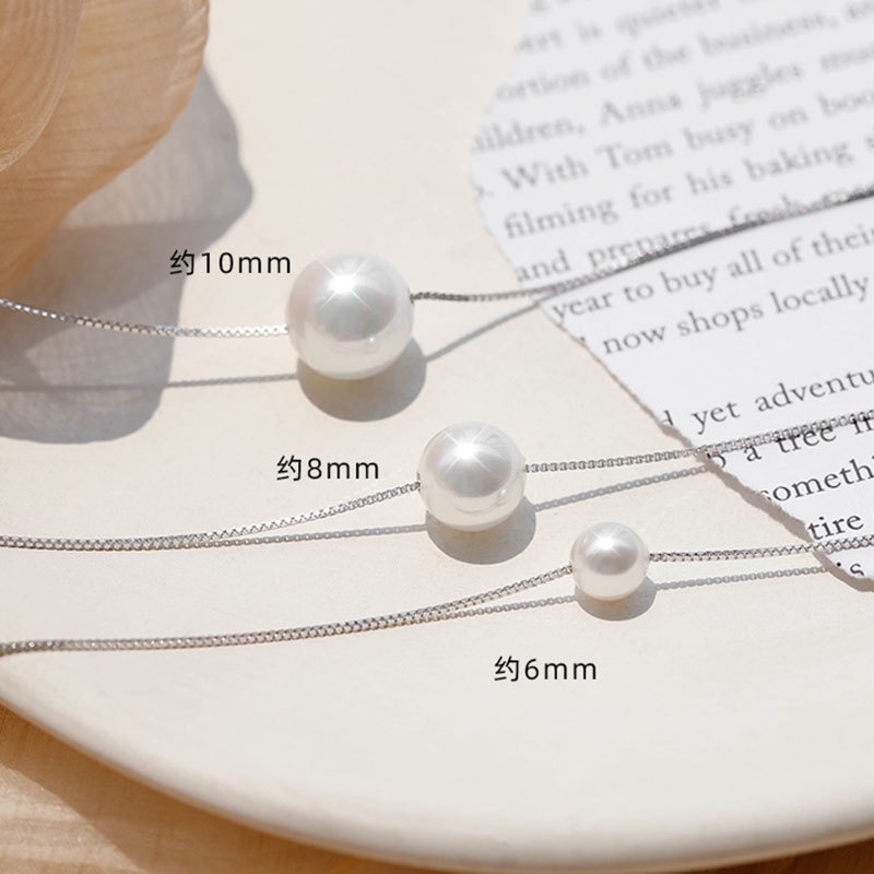 Korean Version Ins Style Silver Pearl Necklace