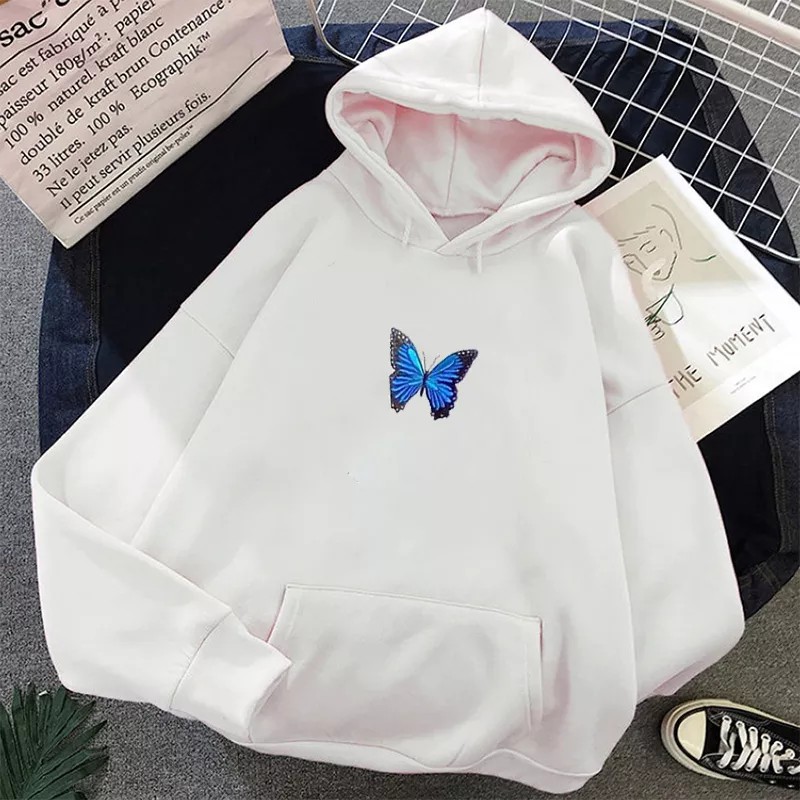 Sweater Hoodie Hodie Hoddie Wanita Gambar Kupu-Kupu Butterfly Sweeter Switer Cewek Cewe Oversize Korean Style Tebal Ori Murah Import Premium Terbaru XXL Jumbo Hoodie Wanita Oversize Korea Tebal Jaket Hoodie Butterfly Kupu-kupu