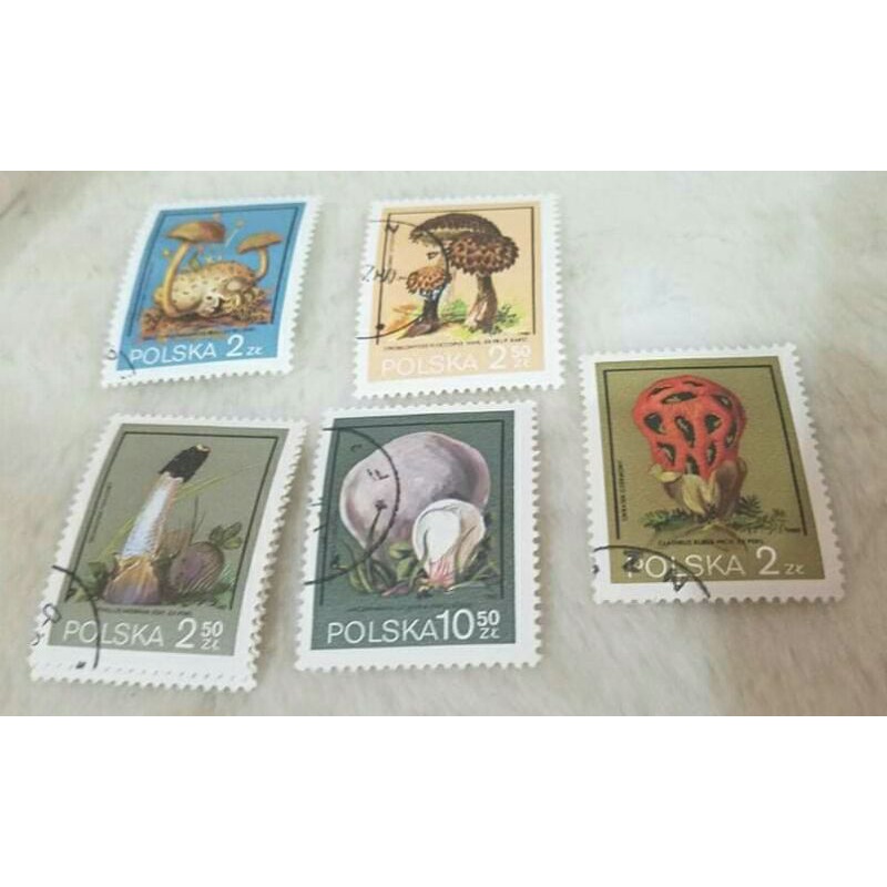 

ex koleksi - POLAND: 1980 Mushrooms 5 stamps