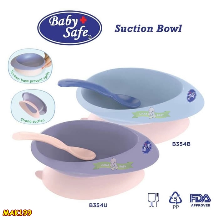 MAK199 MANGKOK BABY SAFE SUCTION BOWL WITH SPOON B354