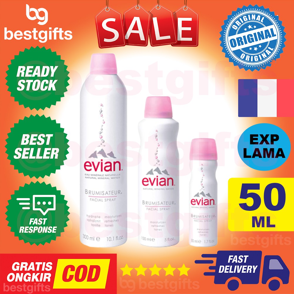 EVIAN FACIAL SPRAY EVIAN NATURAL SPRING MINERAL WATER BRUMISATEUR PELEMBAB KULIT WAJAH 50ML 50 ML