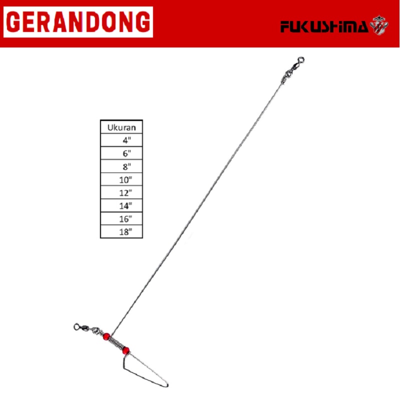 Rangkaian Pancing Tenggiri Fukushima Gerandong Stainless Harga 1 pcs