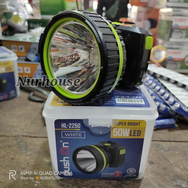 senter kepala 50 watt pushon HL- 2550 tahan hingga 20 jam