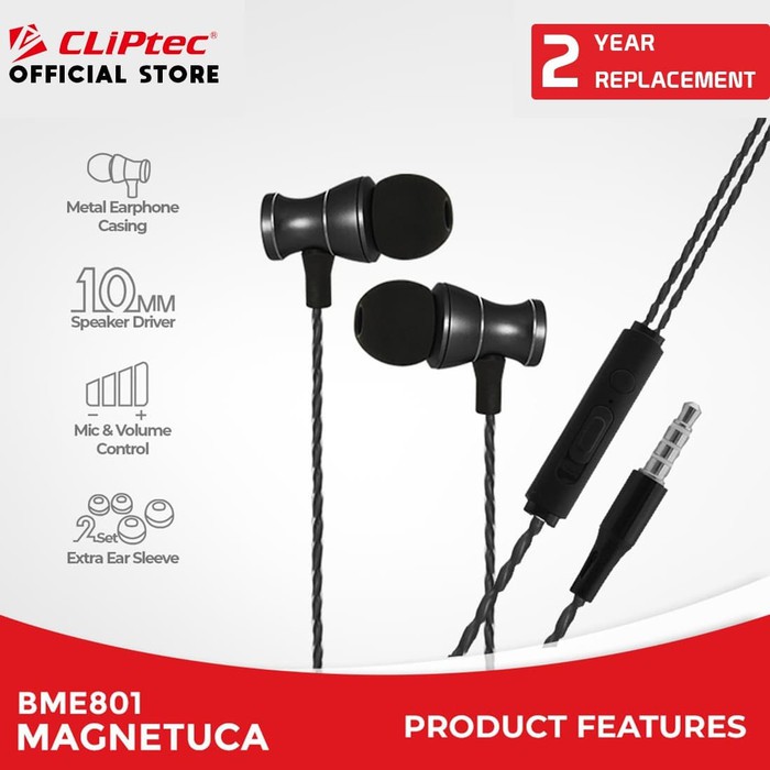 CLIPtec BME 801 Magnetuca In-Ear Earphone with Microphone