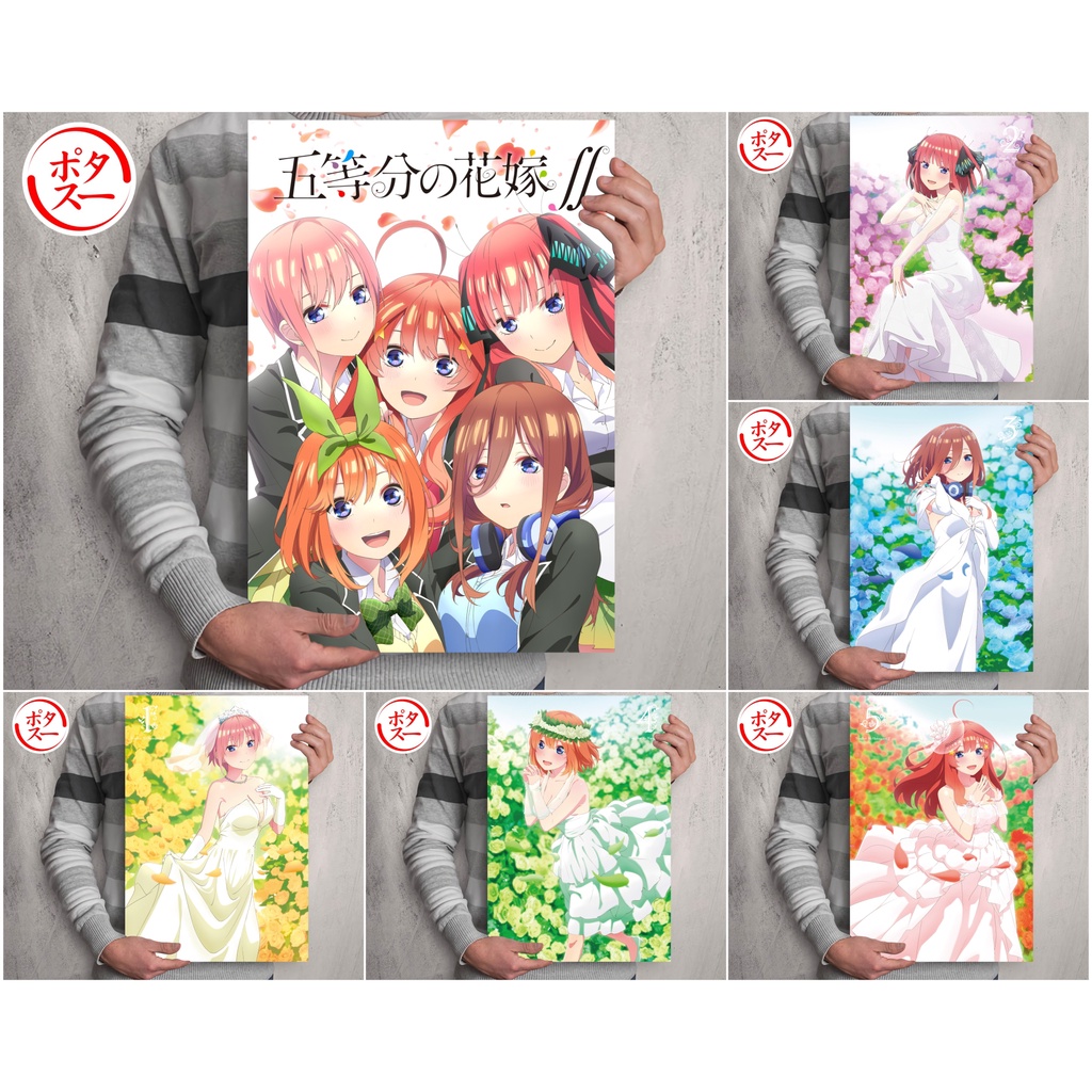 Koleksi Poster Anime Go Toubun no Hanayome - Itsuki Yotsuba Miku Nino Ichika - A3+