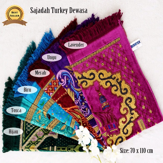 Sajadah turki dewasa bahan beludru tebal size 70 x 110 cm bisa cod /bayar ditempat