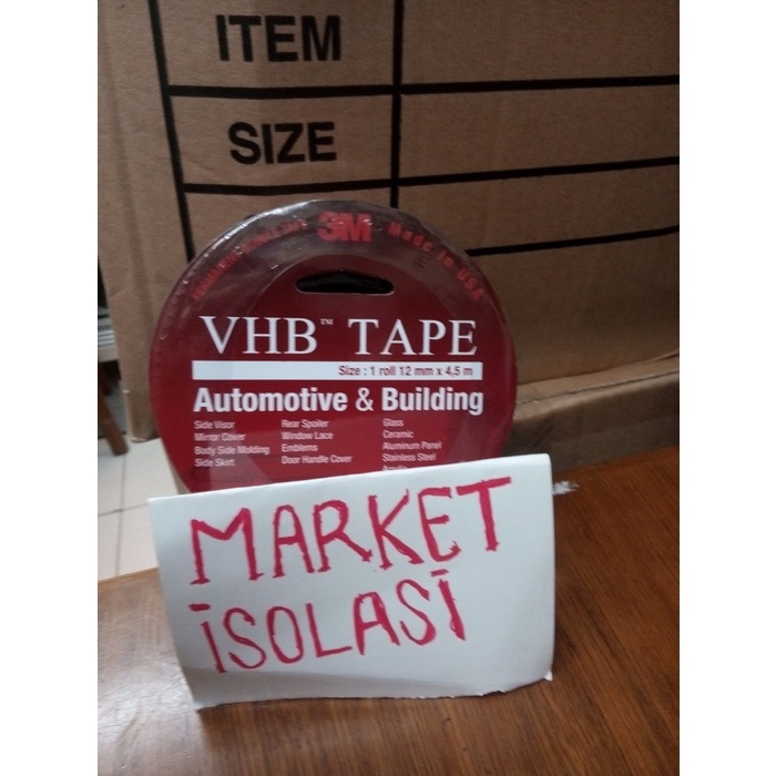 

Jual Lakban Double Tape / Perekat Vhb 3M 12Mm X 4.5M Merah Original Trendi
