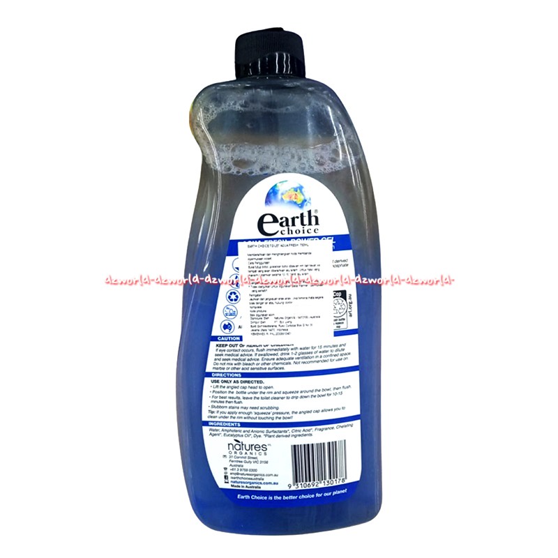 Earth Choice Toilet Power Gel 750ml Aqua Fresh Cleaner Earthchoice Pembersih Toilet Powerful Cleaning Action Cairan Pembersih Wc Kamar Mandi Toilet 750 ml Eart Coice