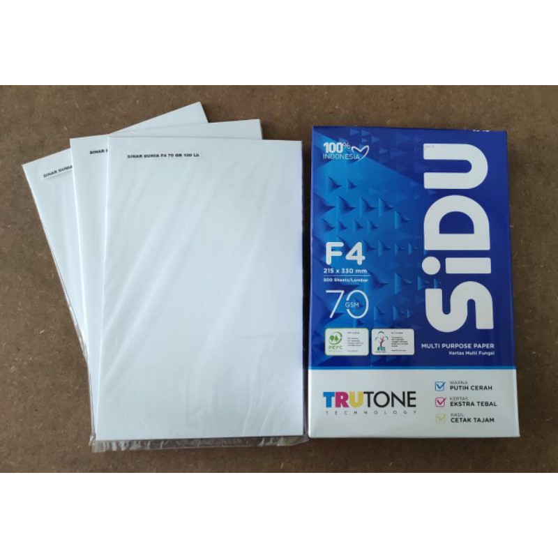 

HVS 70 Gr F4 SINAR DUNIA isi 100 lembar per pack
