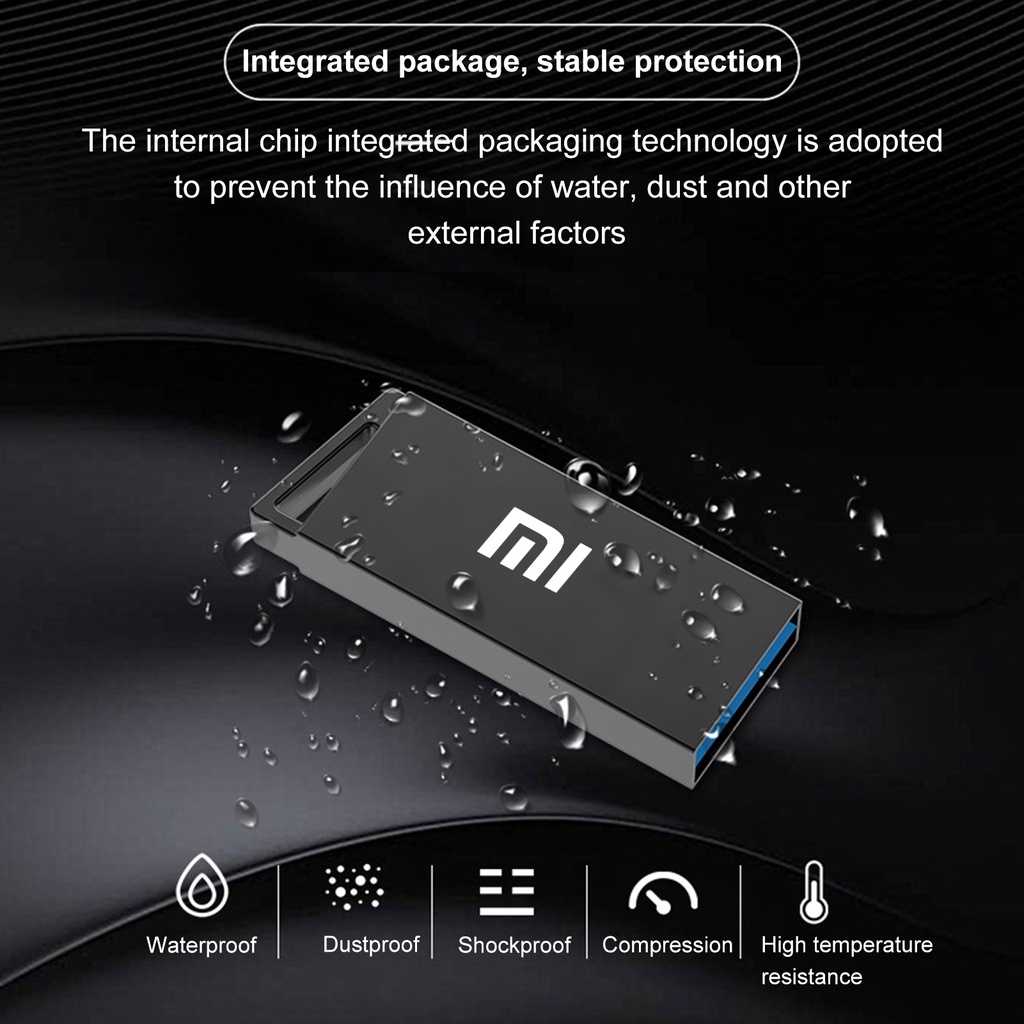 XIAOMI (Huluboy) Flashdisk USB 3.0 Kapasitas 1TB / 2TB Anti Air Dengan OTG Adapter Untuk Komputer