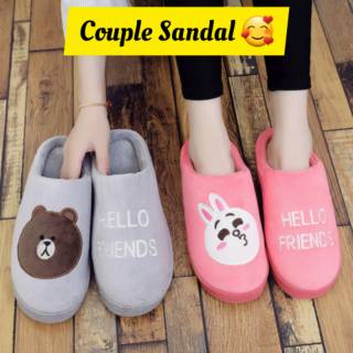  Sandal  Bulu  Wanita Model  LINE Sendal Rumah Selop Indoor 