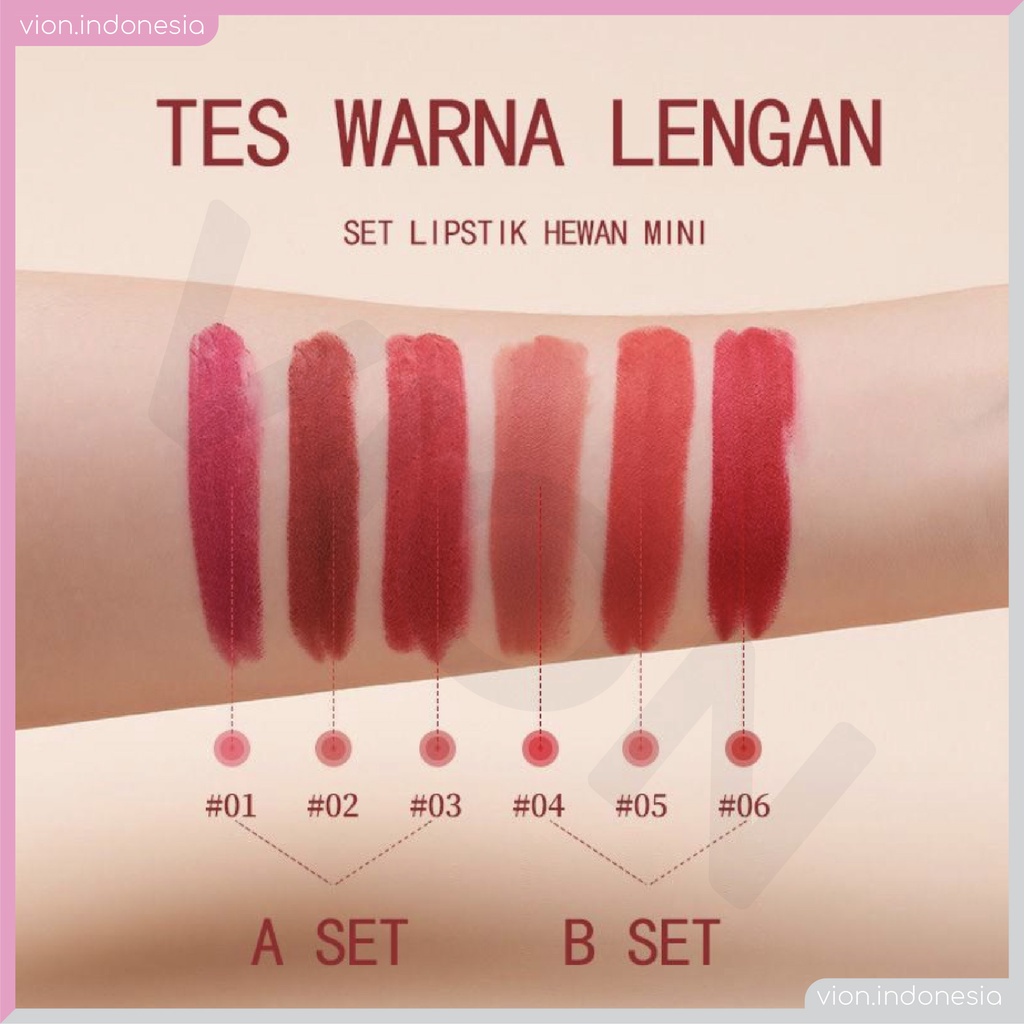 SANIYE Mini Velvet Lipstick Matte Panda Waterproof Long Lasting 6 Warna Tahan Lama Lipstik Original SA009