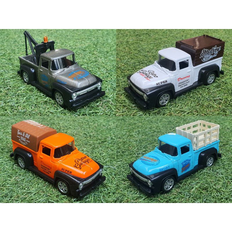 Mainan Diecast mobil pick up classic Vintage car Miniatur Mobil Mobilan Jadul Pickup