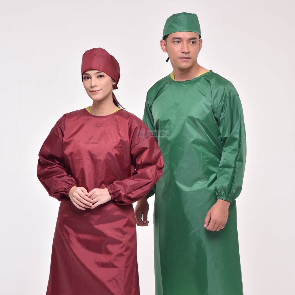 Jual Sba Medical Surgical Gown Taslan Gown Waterproof Baju