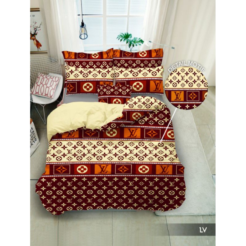 SPREI MURAH PROMO 180x200 SATU SET LV BAHAN KATUN HALUS PREMIUM UKURAN 180X200 NO.1 TERLARIS