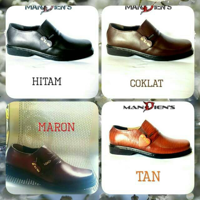 Mandiens SJ.124 Sepatu Pantofel Pria Bahan Kulit Sapi Asli Original Medali Export Quality