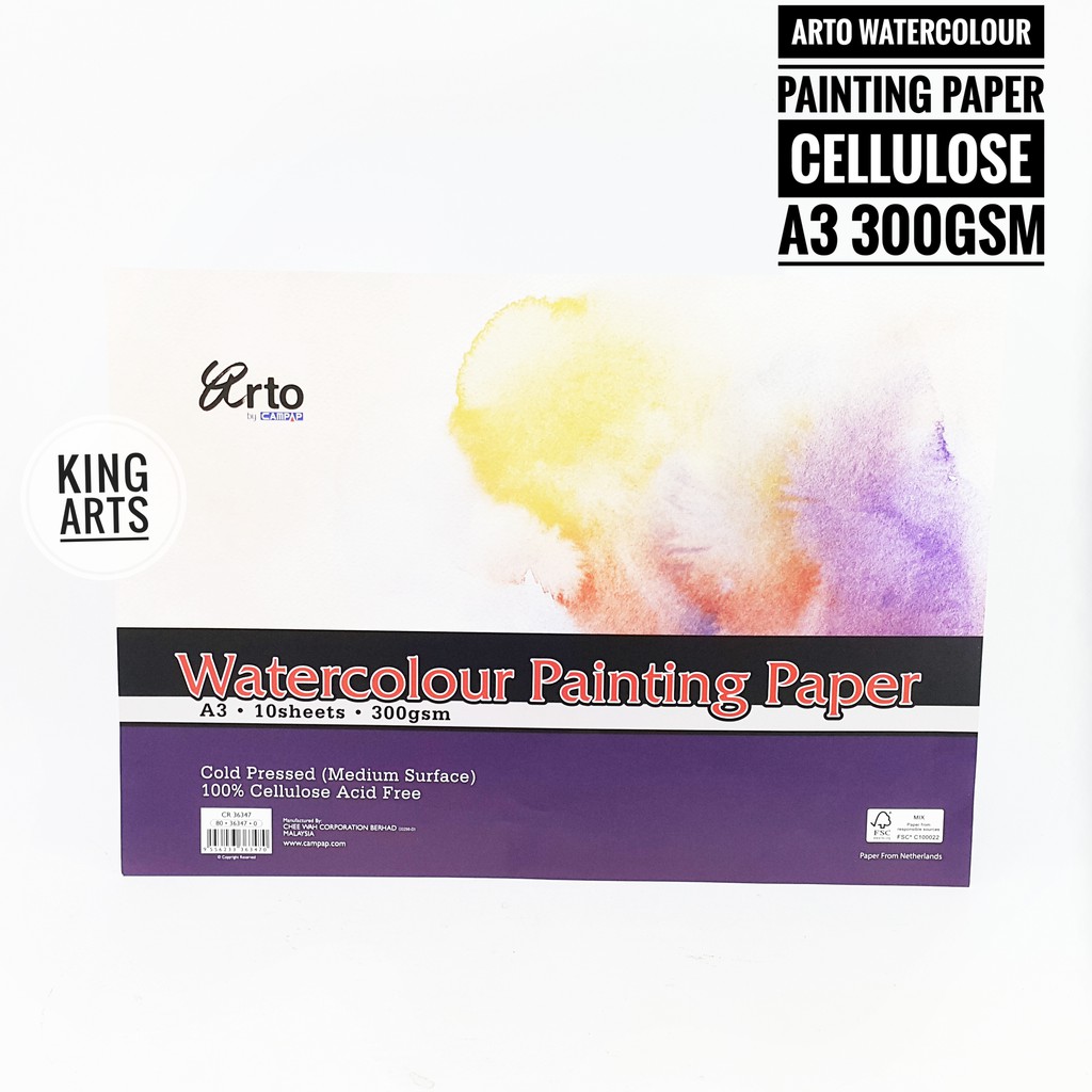 

Arto A3 Watercolour Paper Sheets - CELLULOSE 300g