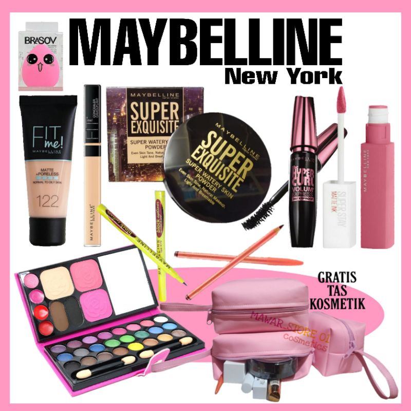 Paket Kosmetik Maybellin 8 In 1 / Paket Kecantikan Super komplit / Make Up Maybelline Murah