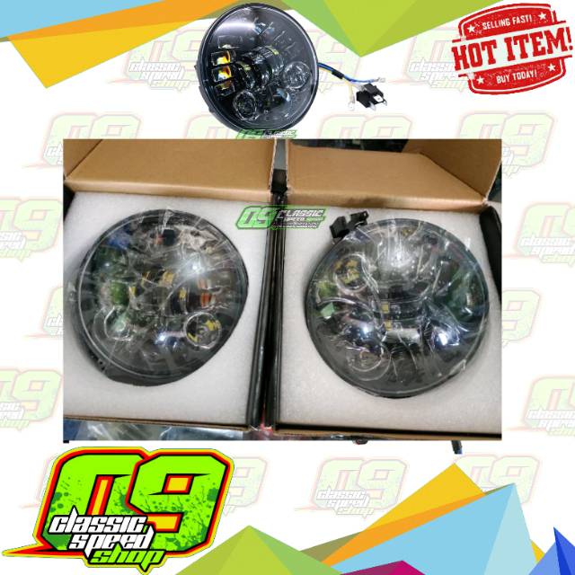 Lampu daymaker 16 titik Led 5.75 inchi