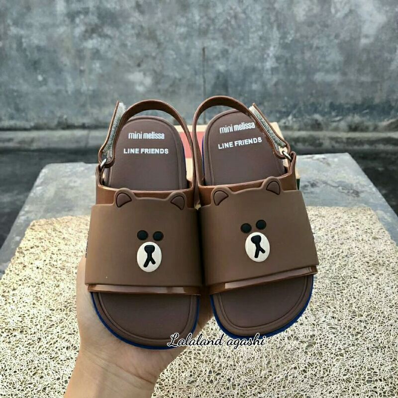 Sandal minimel line friends brown/sandal melissa anak cowok / sandal jelly anak