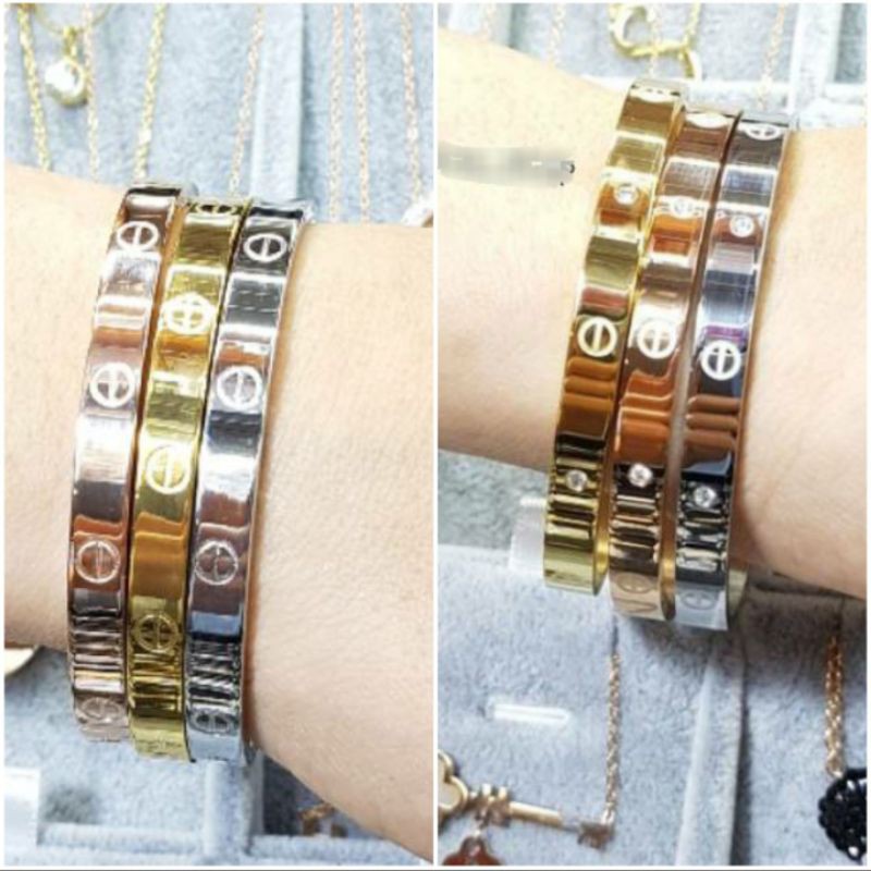 Gelang Titanium CT Polos | Permata Lebar Premium Titanium Antikarat