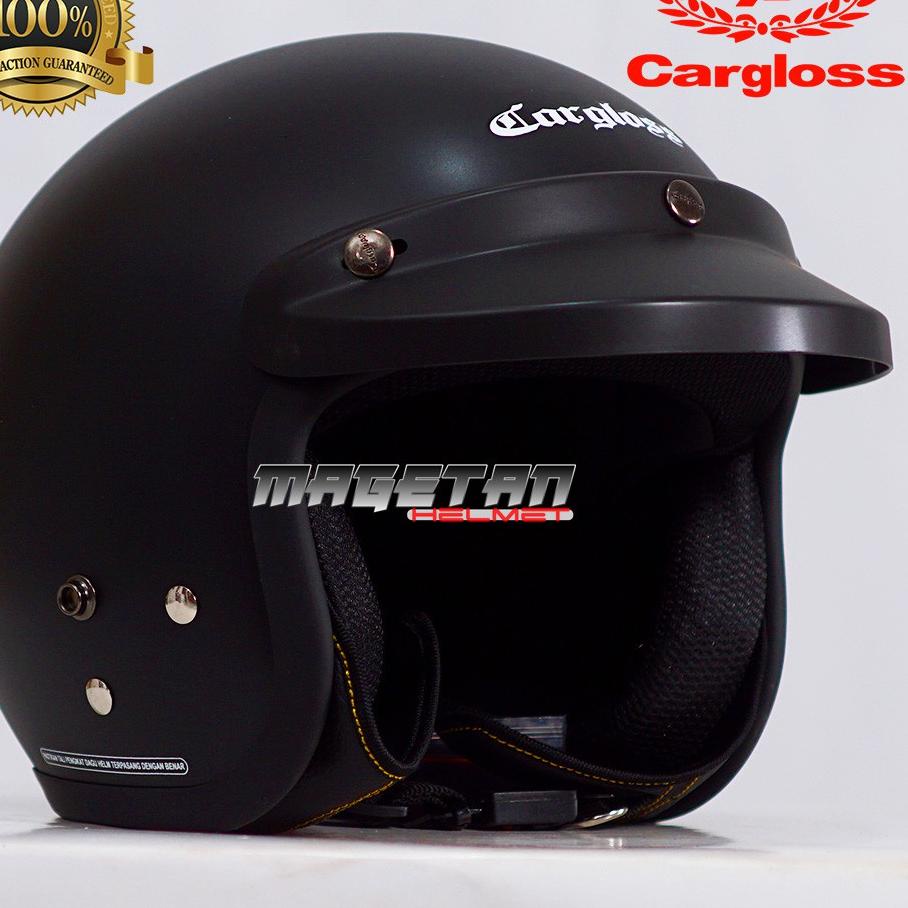 Terbaik.. Helm CARGLOSS CFM ORIGINAL (Retro/Bogo/CFM)_CARGLOSS ORIGINAL HITAM DOFF_HELM BOGO CARGLOS