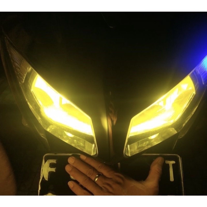 Lampu LED Utama Motor Mobil D2 H4 Laser 2 Warna Putih Kuning AC DC Yamaha Vixion Ninja R15 Pulsar dll