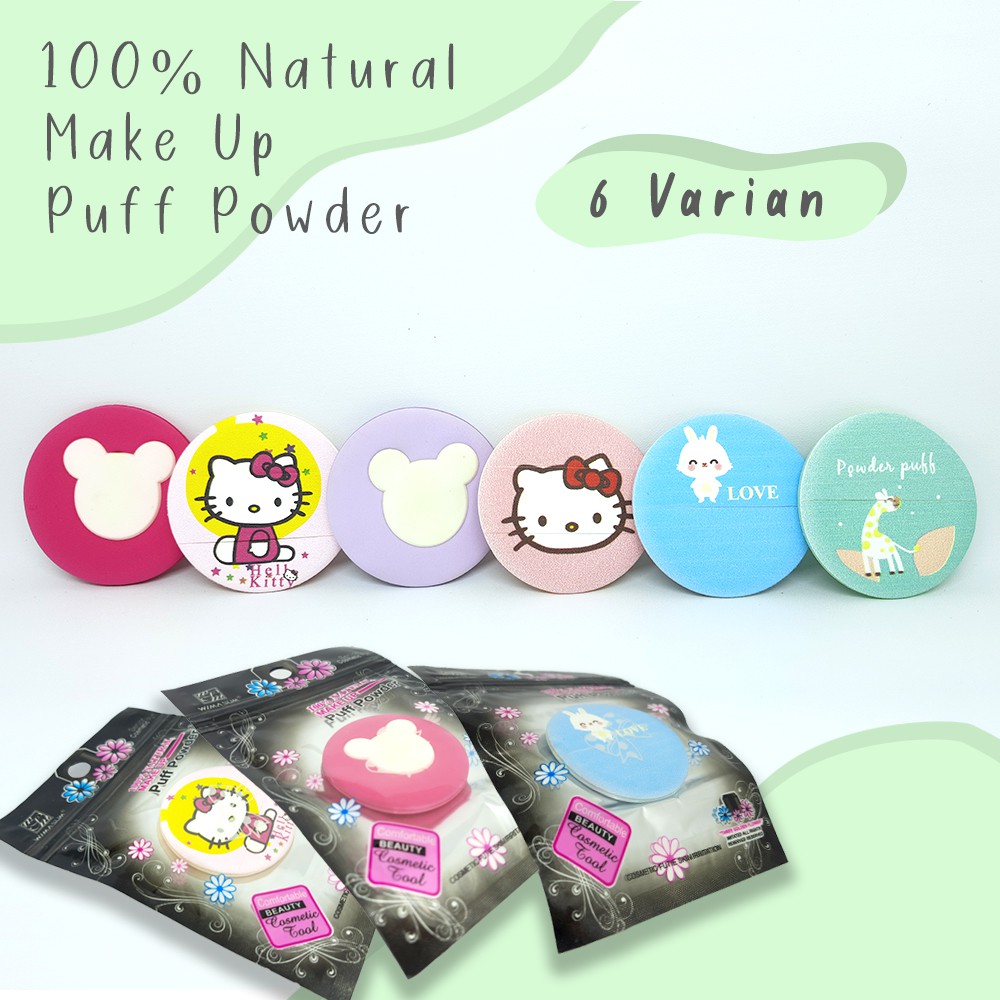 (DIKIRIM WARNA RANDOM) Senior Cosmetic Puff 1PCS 100% Natural Make Up Puff Powder Lucu 6 Varian 5 cm