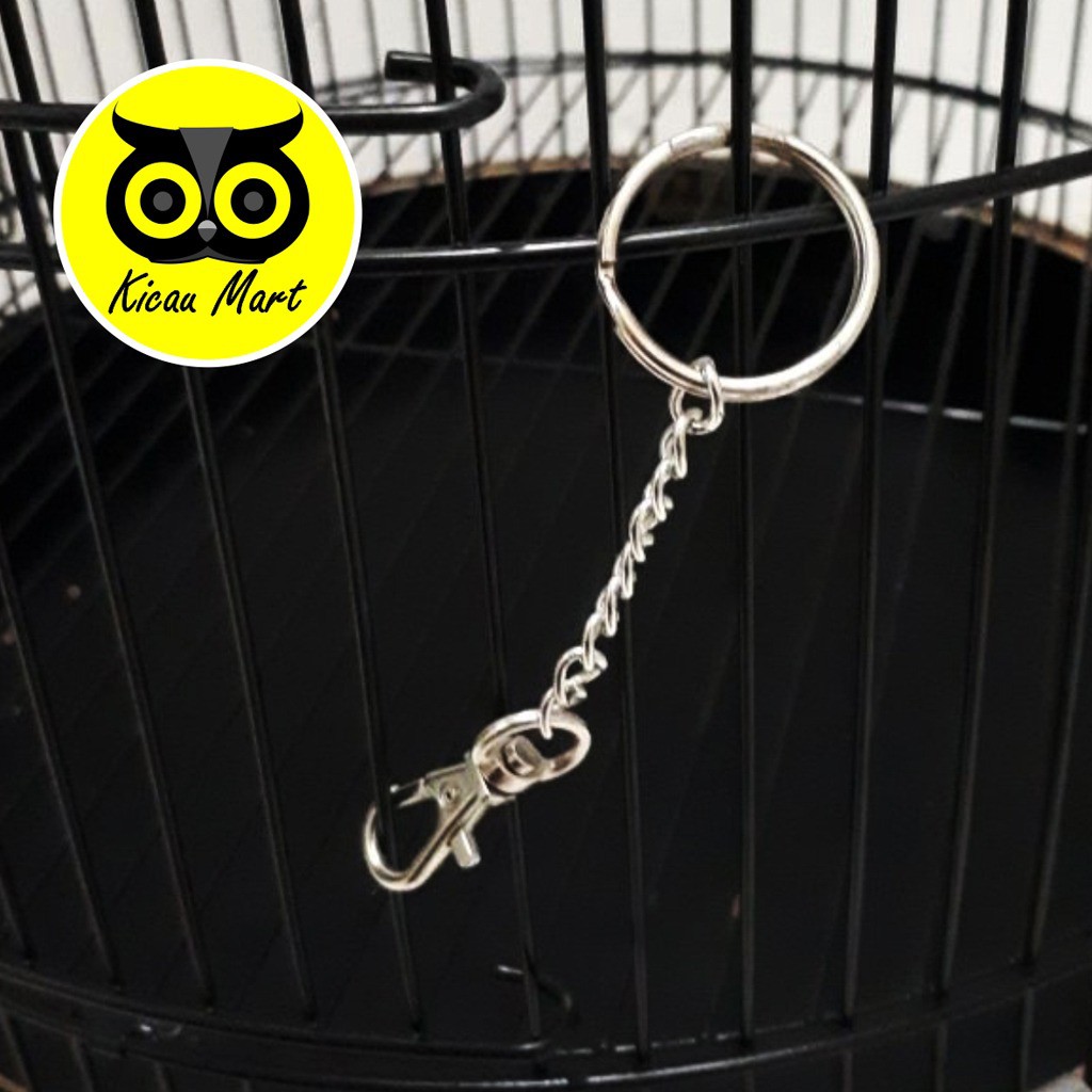 RANTAI KUNCI SANGKAR SEMPATI BULAT GEMBOK KEYCHAIN GANTUNGAN PENGAMAN KANDANG BURUNG KUCING RTOSM