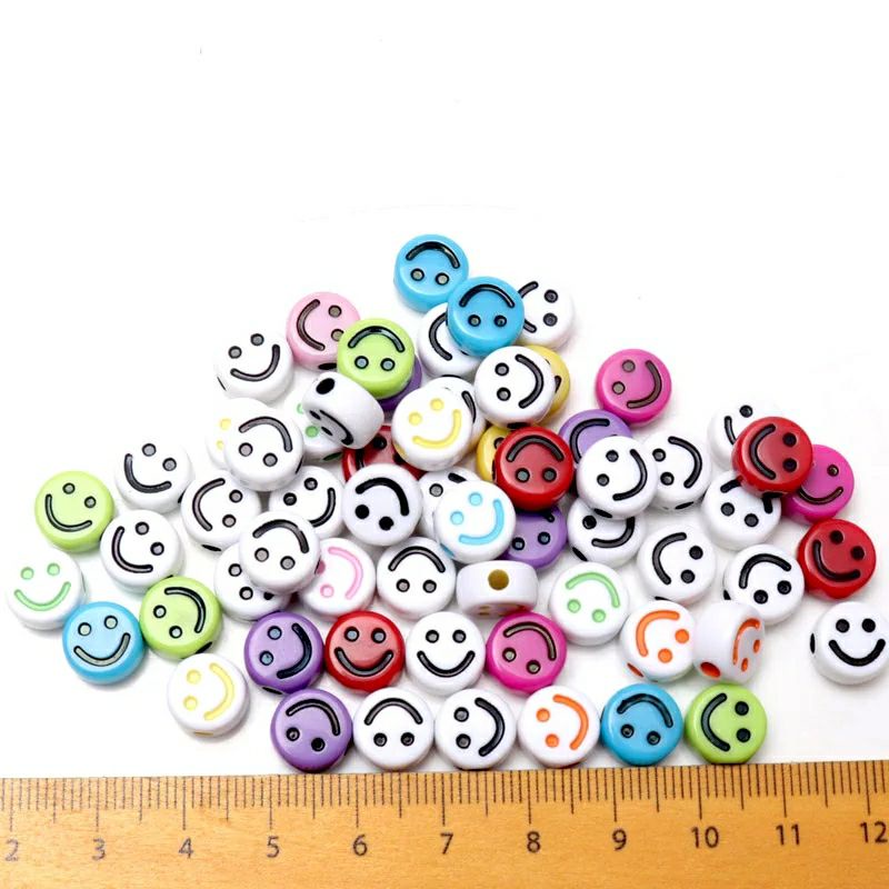 35 Pcs Manik Manik Smile Emoji Mote Smile Bahan Meronce