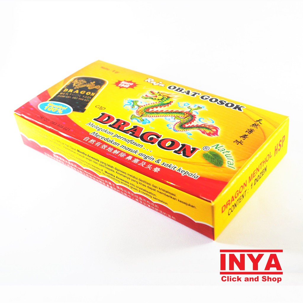 Dragon Menthol 100% 20gr BOX - Isi 6 pcs - Minyak Angin