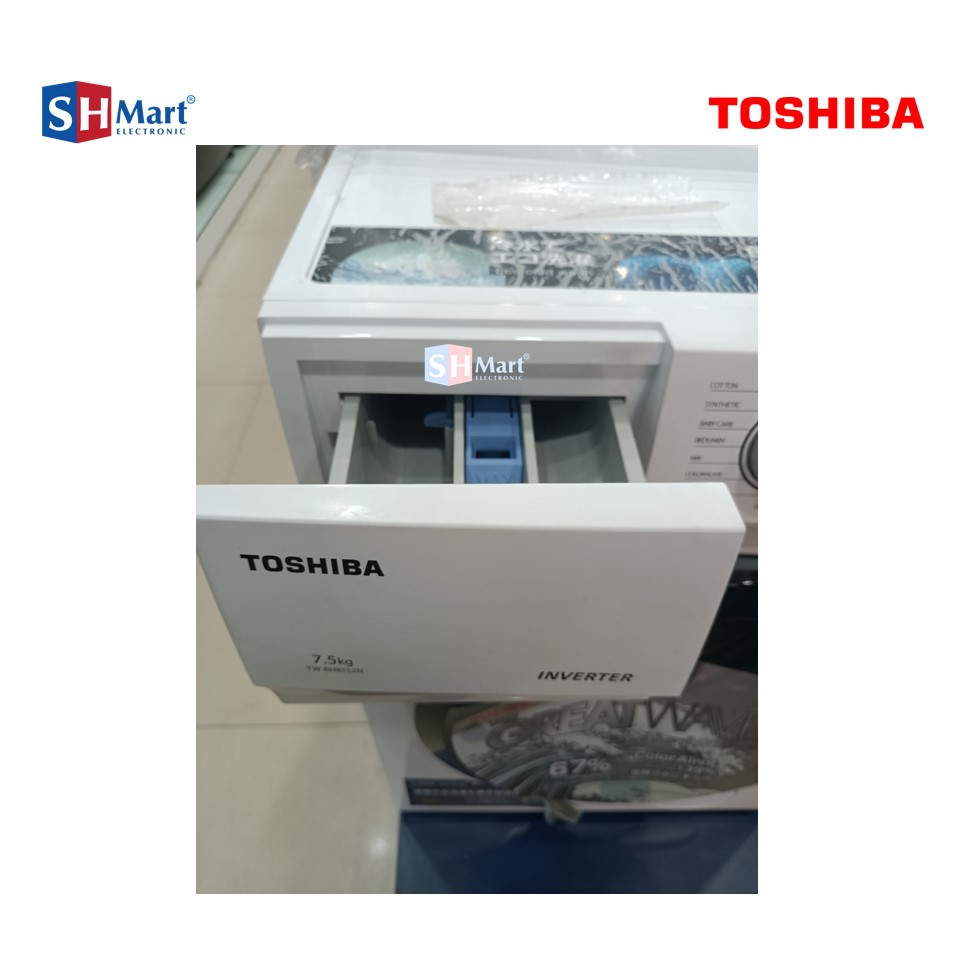 MESIN CUCI FRONT LOADING TOSHIBA KAPASITAS 7,5 KG TW-BH85S2N / TWBH85S2N INVERTER GARANSI RESMI (MEDAN)