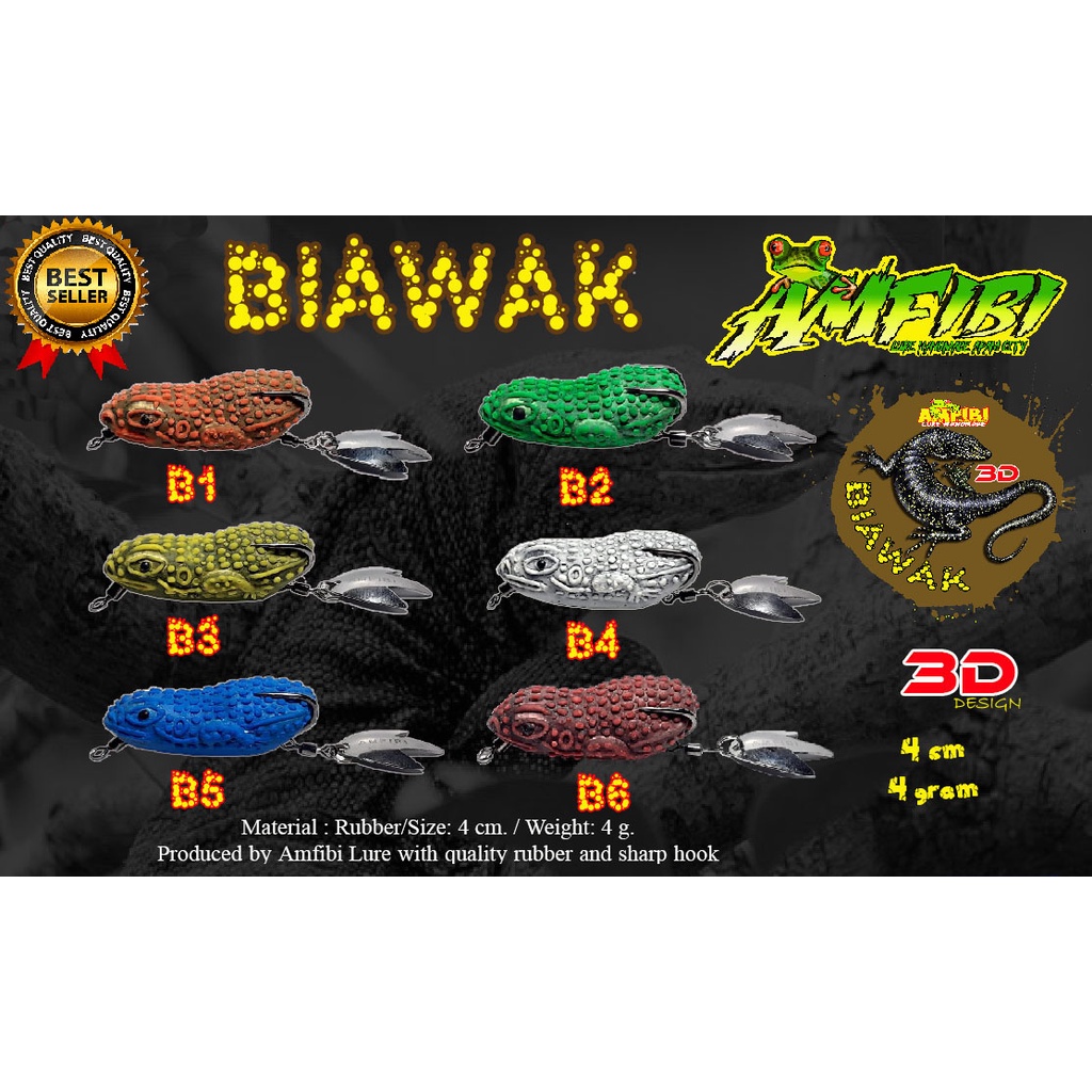 UMPAN  CASTING/UMPAN MANCING GABUS/LURE/SOFT FROG AMFIBI BIAWAK 3D