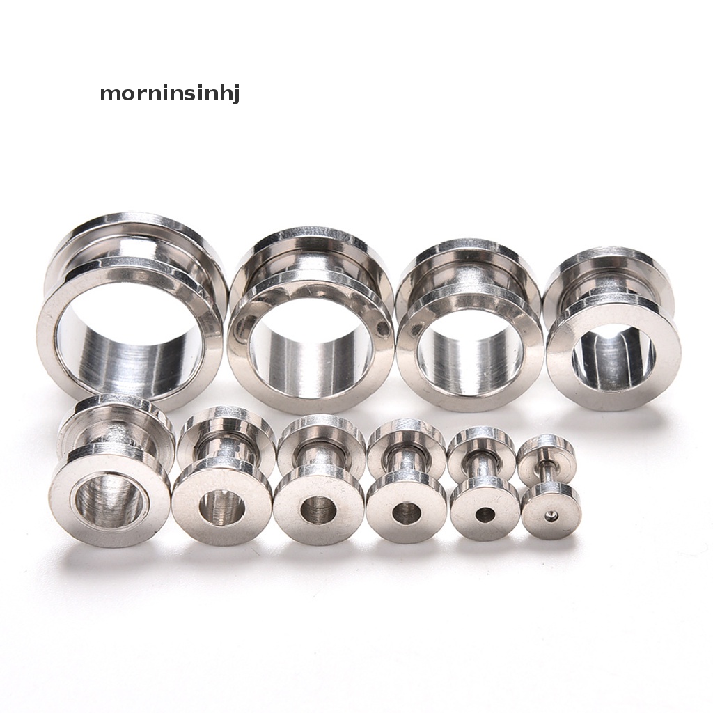 Mornin 1pc Ear Plug Pembesar Lubang Tindik Telinga Bahan Stainless Steel