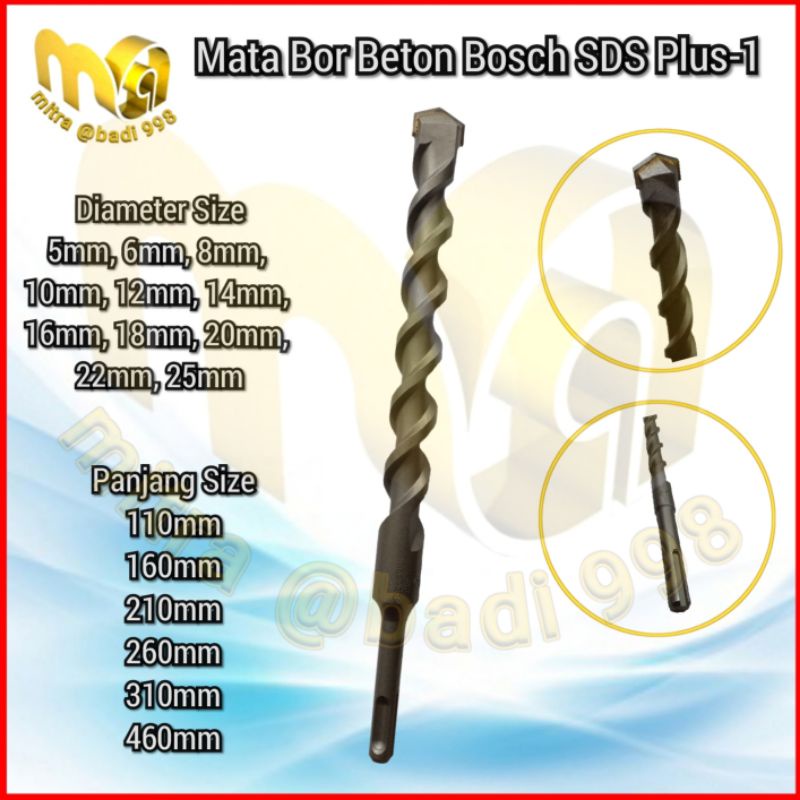 Mata Bor Beton Bosch 6mm / Mata Bor Bosch SDS Plus-1 Original / ukuran panjang di varian