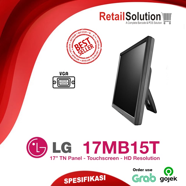 Monitor Touchscreen VGA 17&quot; - LG 17MB15T-B / 17MB15TB