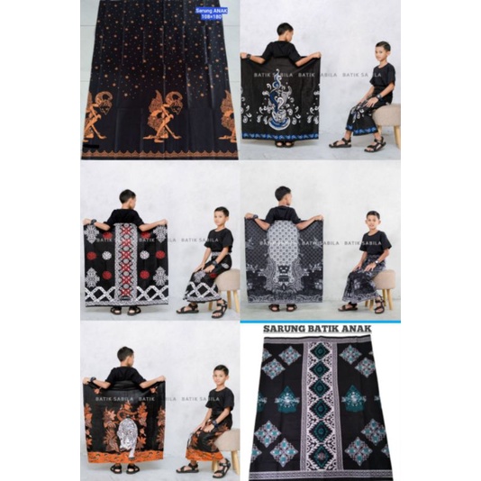 SARUNG BATIK KATUN ANAK CANGKIR, MACAN,WAYANG SEDEKU, KAWUNG NU, MENARA KUDUS, AL MAHDI SD-SMP
