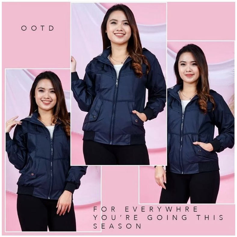 Jaket Wanita Waterproof Keren Kekinian | Jaket OOTD Wanita Terbaru Anti Air!