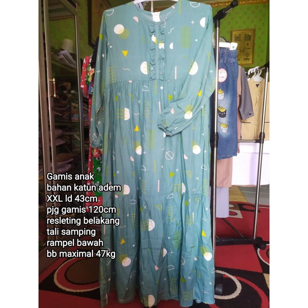 Gamis katun anak cewe 8-10th bb max 47kg