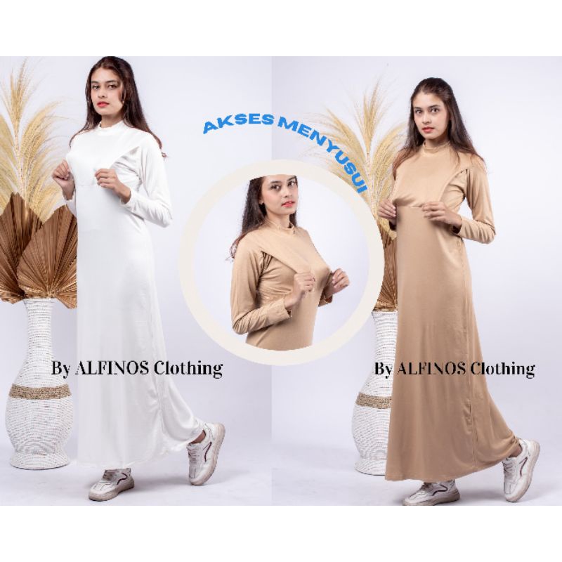 Dres Kaos Busui | Dress Busui Bukaan Kiri Kanan | Baju Busui Bukaan Kiri Kanan | Gamis Busui Bukaan Kanan Kiri