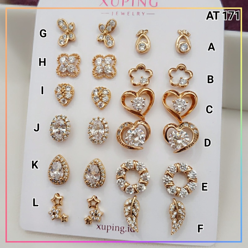 Anting Ori Xuping Anting Tusuk Dewasa Premium Daun Perhiasan Lapis Emas Gold AT 171