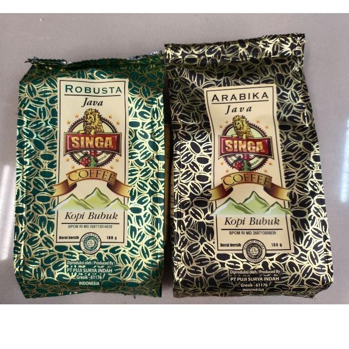 

BIG SALE Singa kopi bubuk Robusta / Arabika pck 180gr