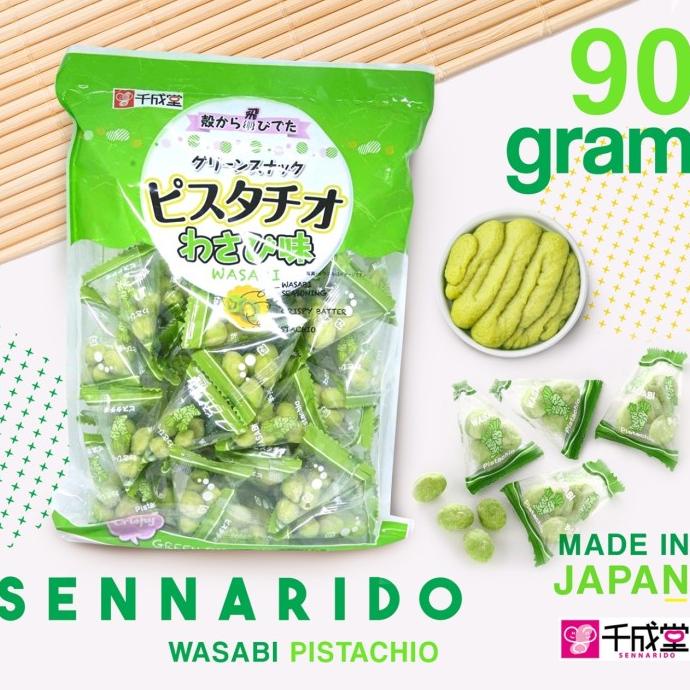 

Sennarido Green Snack Pistachios Wasabi 90g Cemilam Kacang Jepang