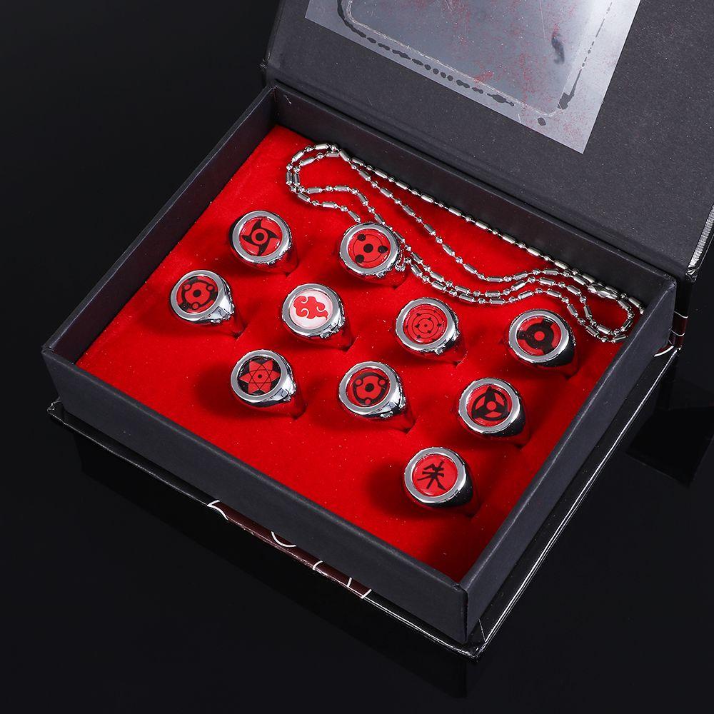 Preva Cosplay Cincin 10Pcs/Set Perhiasan Hadiah Kreatif Untuk Wanita Pria Itachi