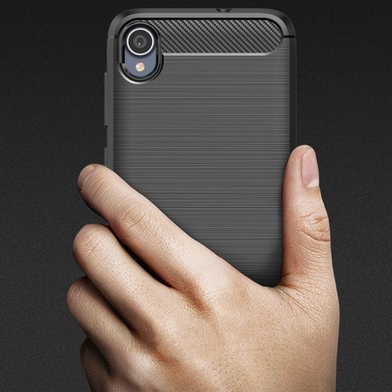 CASE CARBON ASUS ZENFONE LIVE L1 L2 ZA550KL X00RD FIBER LINE RUBBER BRUSHED