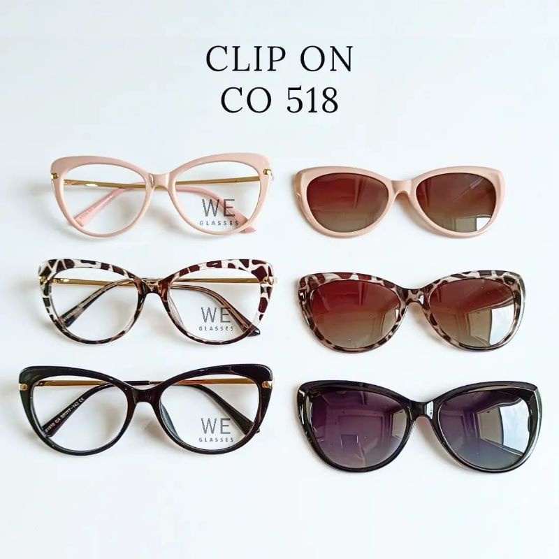 CO 518 KACAMATA CLIP ON, KACAMATA CLIP ON CAT EYE, LENSA POLARIZED