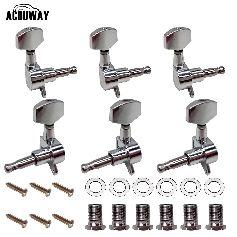 Dryer Gitar Tuning Peg Guitar Machine Head Aksesoris Gitar Akustik Dryer Grover Original Enclosed Kiri Dan Kanan 6 pcs/set